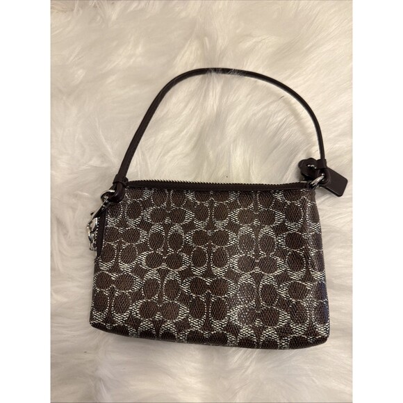 Coach Women's Corner Zip Wristlet In Pouch, Small - Brown - Picture 3 of 7